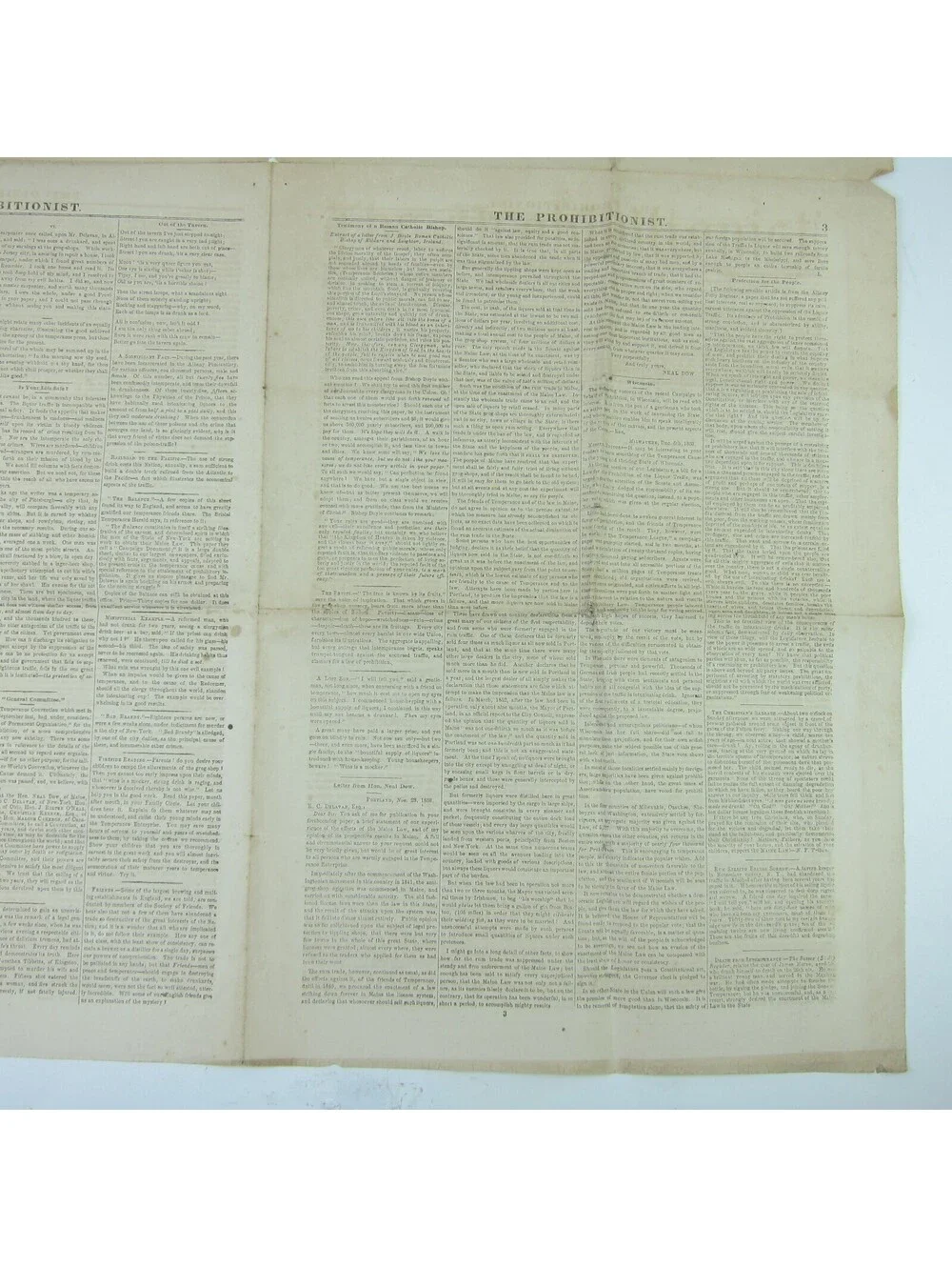 The Prohibitionist Newspaper New York Temperance Society #1 Antique 1854 RARE
